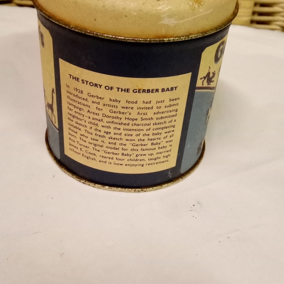 Vintage Bristolware Gerber's Peas Tin Metal Can Gift or Storage - Picture 3 of 7